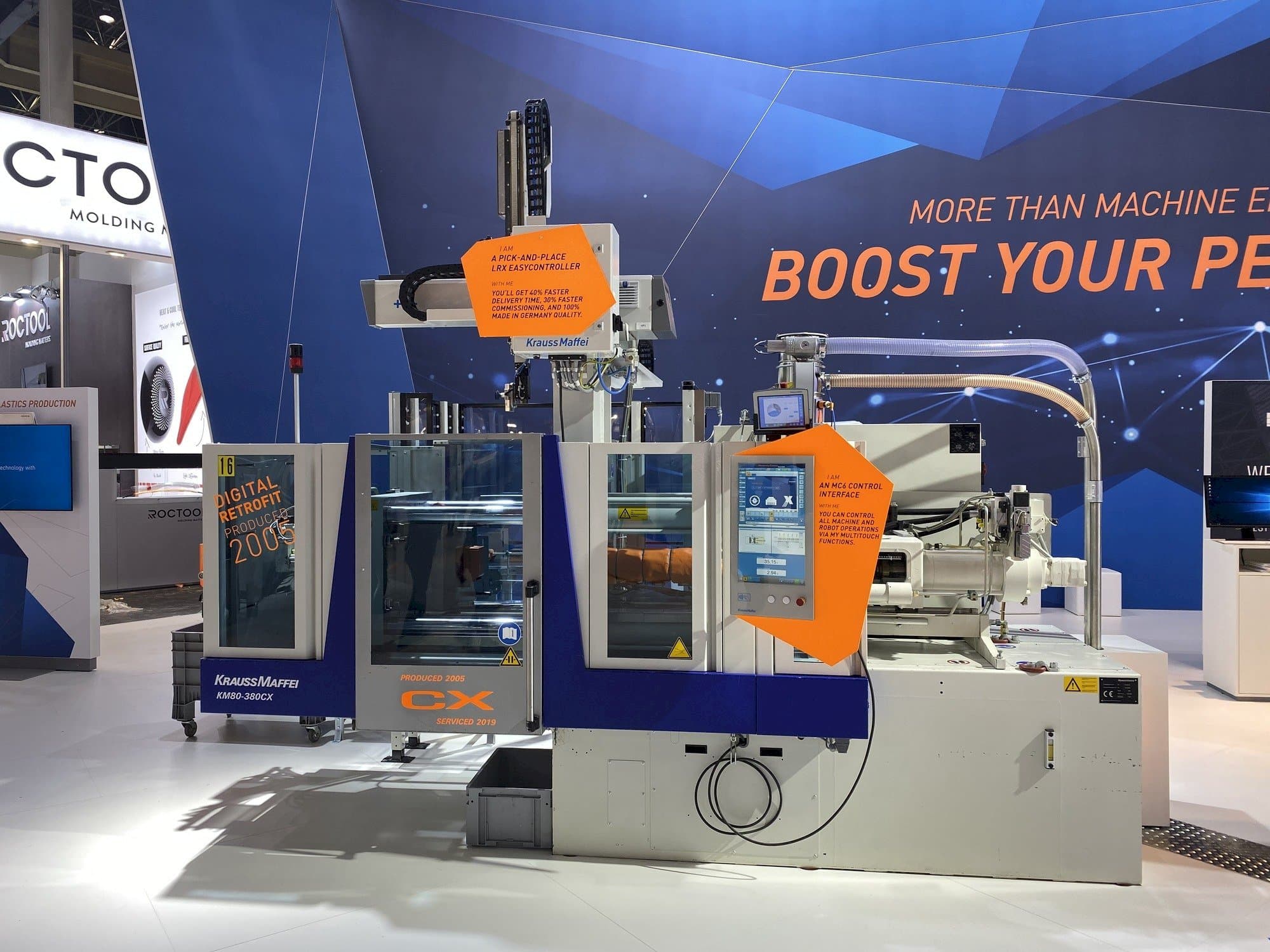 Prikaz stroja Krauss Maffei 80-380 CX + LRX easyControl 100 sprijeda