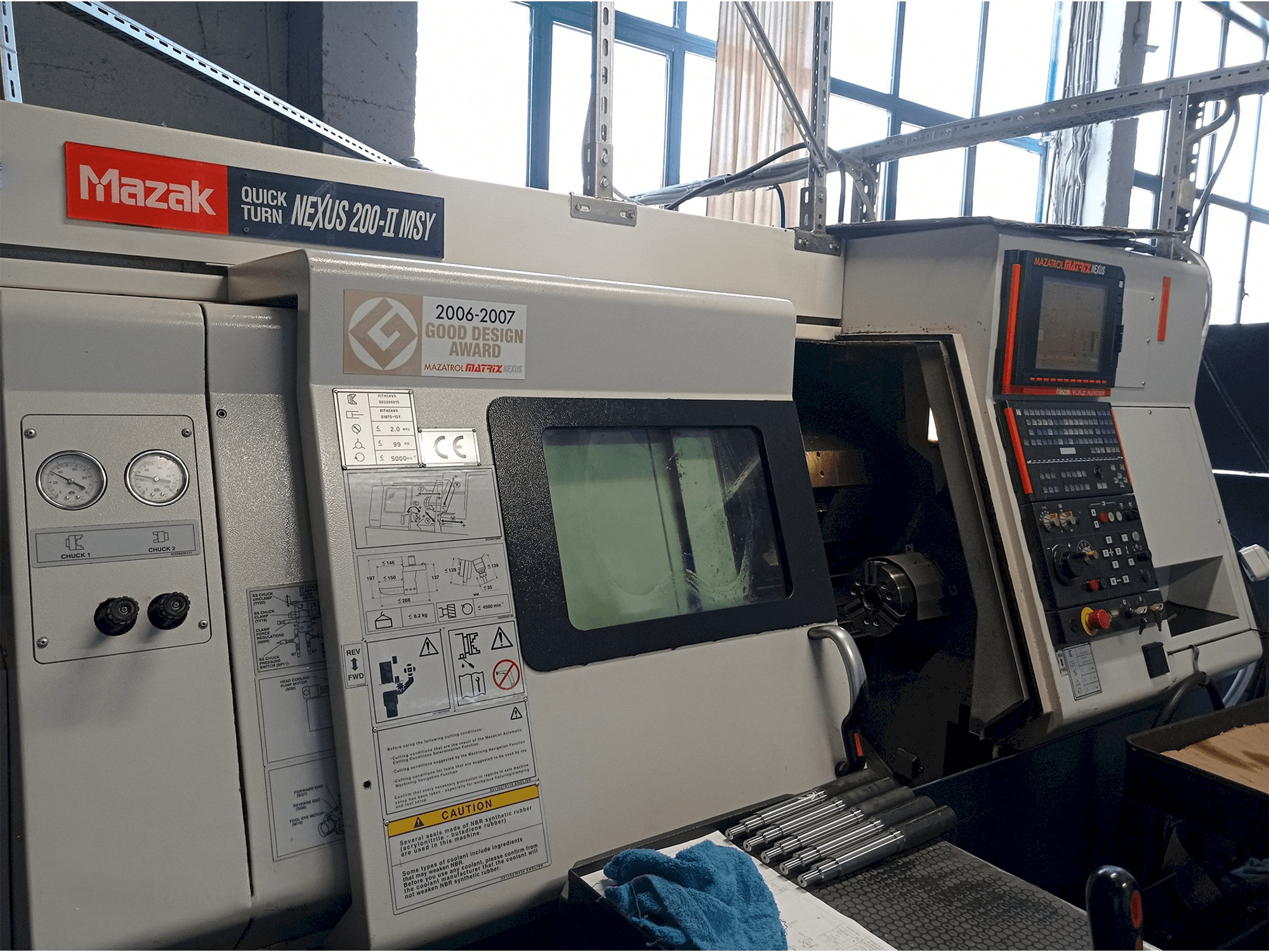 Prikaz stroja Mazak Quick Turn Nexus 200-II MSY sprijeda