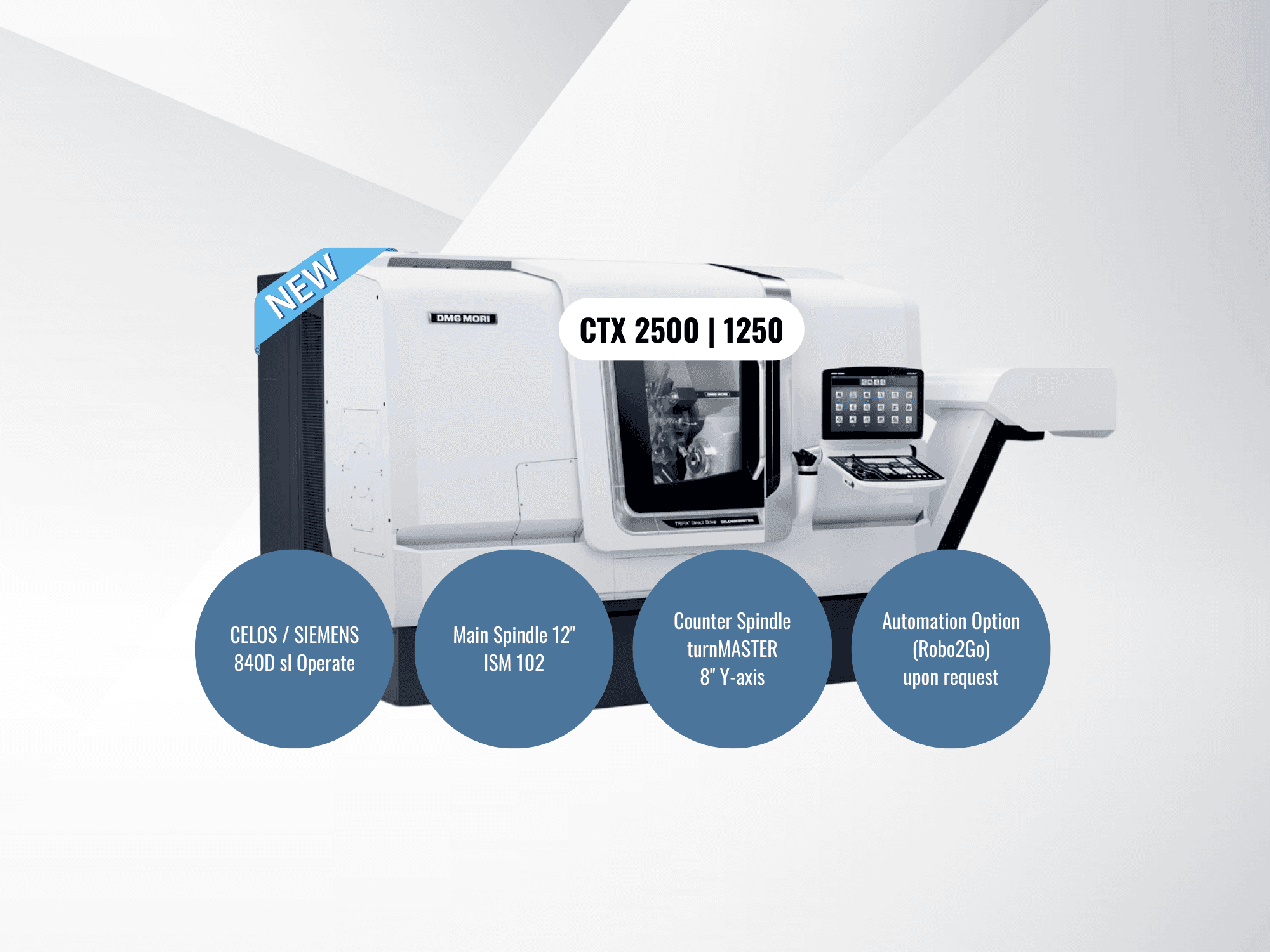 Prikaz stroja DMG MORI CTX 2500/1250 sprijeda