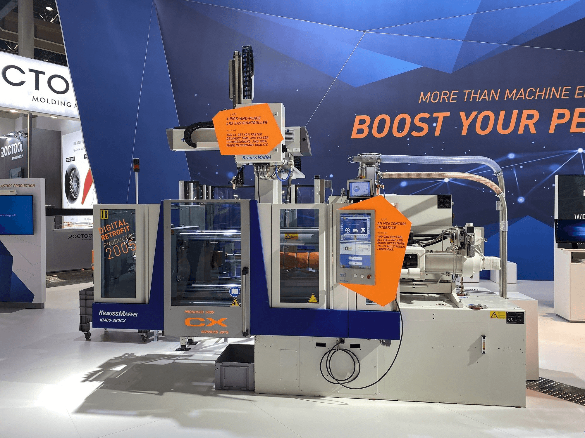 Prikaz stroja Krauss Maffei 80-380 CX + LRX easyControl 100 sprijeda